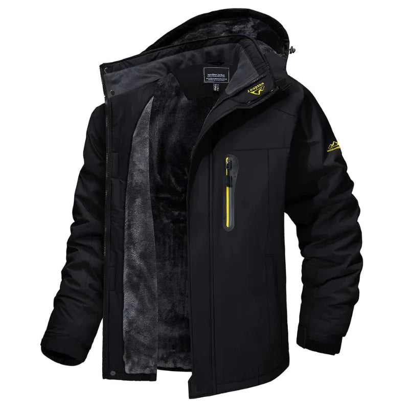 Warme Winterjacke mit Fell Innenfutter und Kapuze für Herren | Perfekt für Outdoor-Aktivitäten
