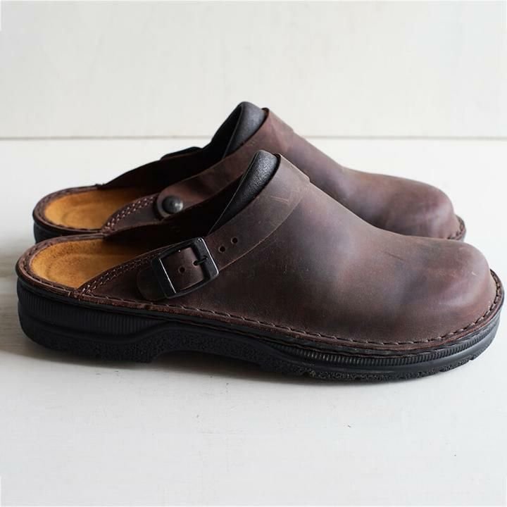 Bequeme Herren Clogs mit verstellbarem Riemen – Rutschfeste Pantoletten aus Leder für Alltag & Freizeit