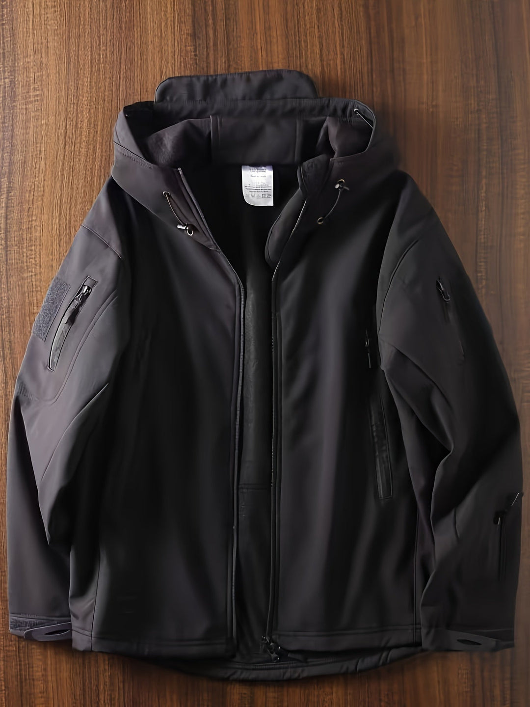 Veste softshell homme – Veste tactique extérieure coupe-vent avec capuche et poches zippées