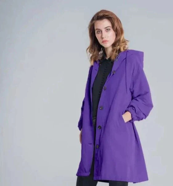 Veste coupe-vent imperméable à capuche surdimensionnée