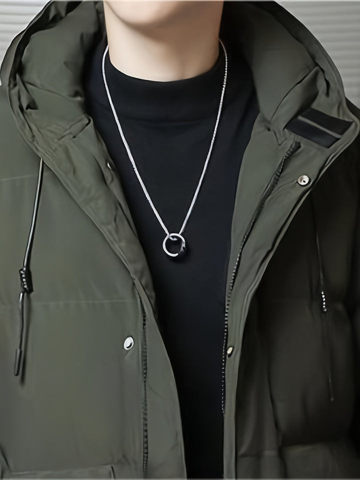 Manteau d'hiver long pour homme avec capuche – Parka coupe-vent, doublée pour les jours froids