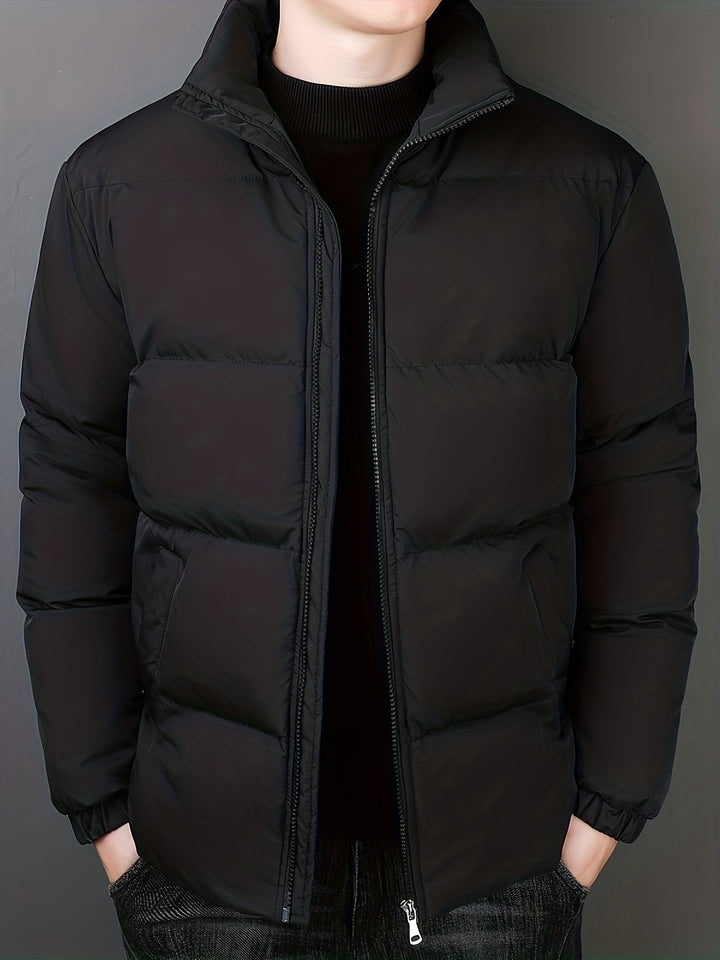 Herren Winter Steppjacke mit Reißverschluss – Gefütterte Winddichte Pufferjacke für kalte Tage