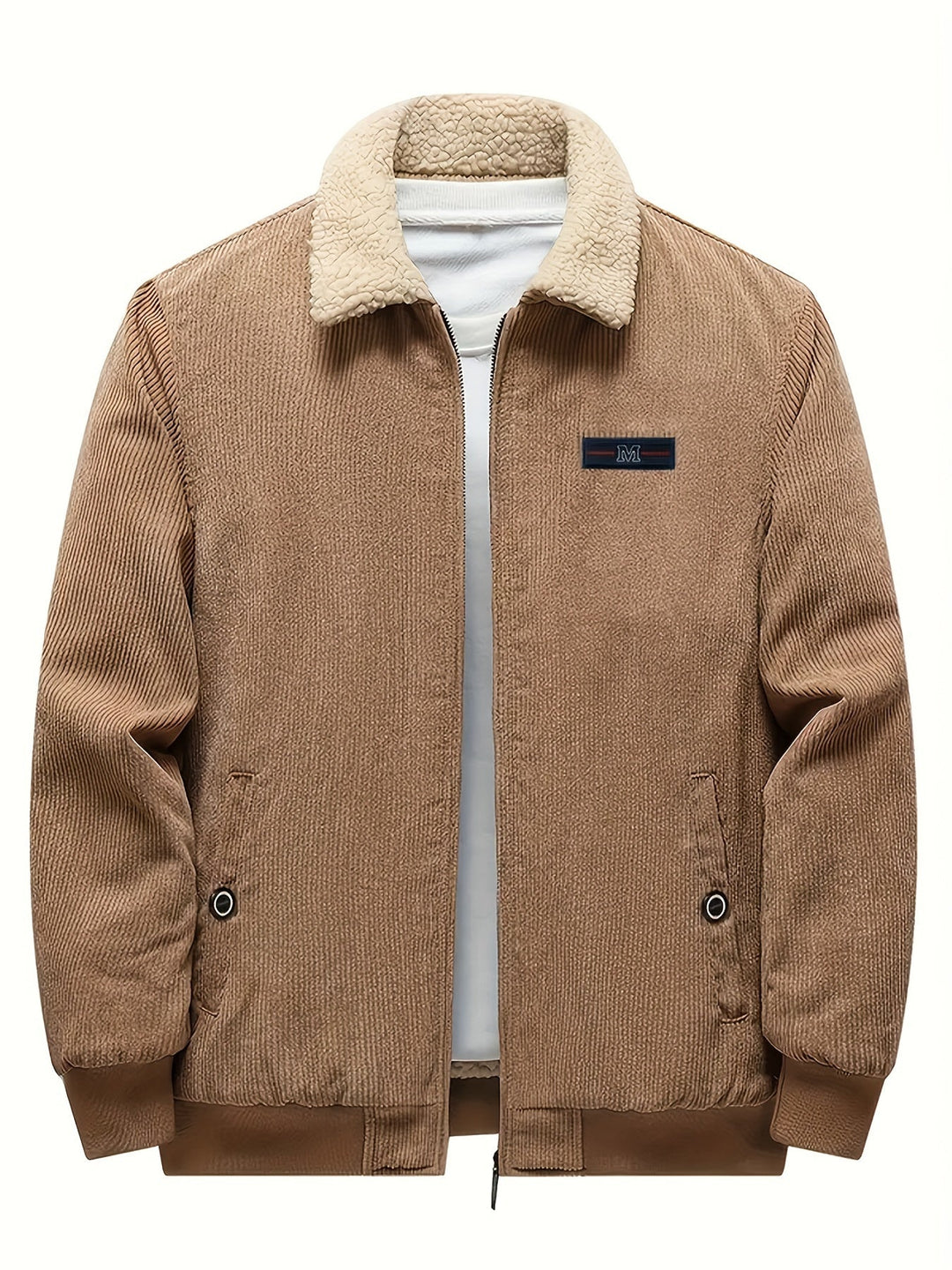 Casual with Label Patch Fleece Lined Winter Jacket for Men | Ideal for winter