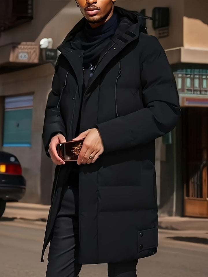 Veste d'hiver pour homme avec capuche – Veste matelassée chaude et doublée avec fermeture éclair et poches