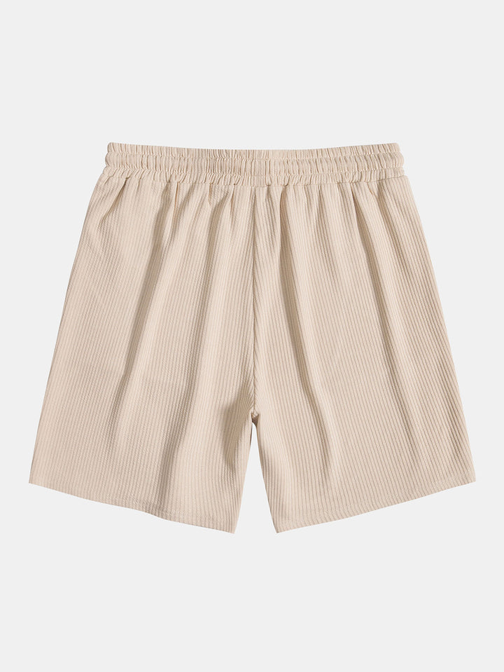 Ensemble d'été homme 2 pièces – T-shirt à manches courtes avec fermeture éclair & short en tissu côtelé
