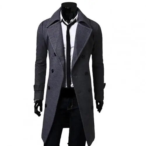 Darrick - Giacca trenchcoat antivento con doppia fila di bottoni