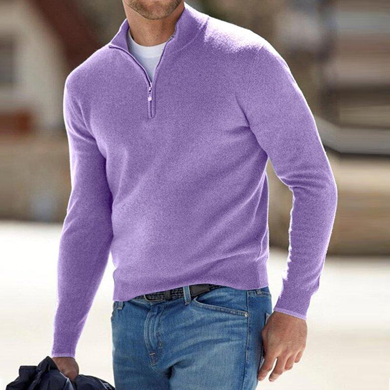 Bequemer Pullover mit halbem Reißverschluss