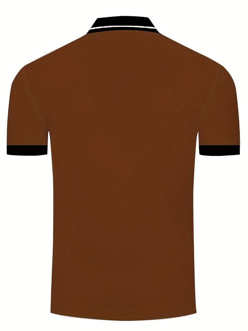 Polo homme avec col contrasté et broderie logo – Polo manches courtes pour loisirs, business casual et tenues d'été