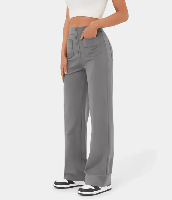 Anni - Pantalon taille haute confortable en tissu confortable