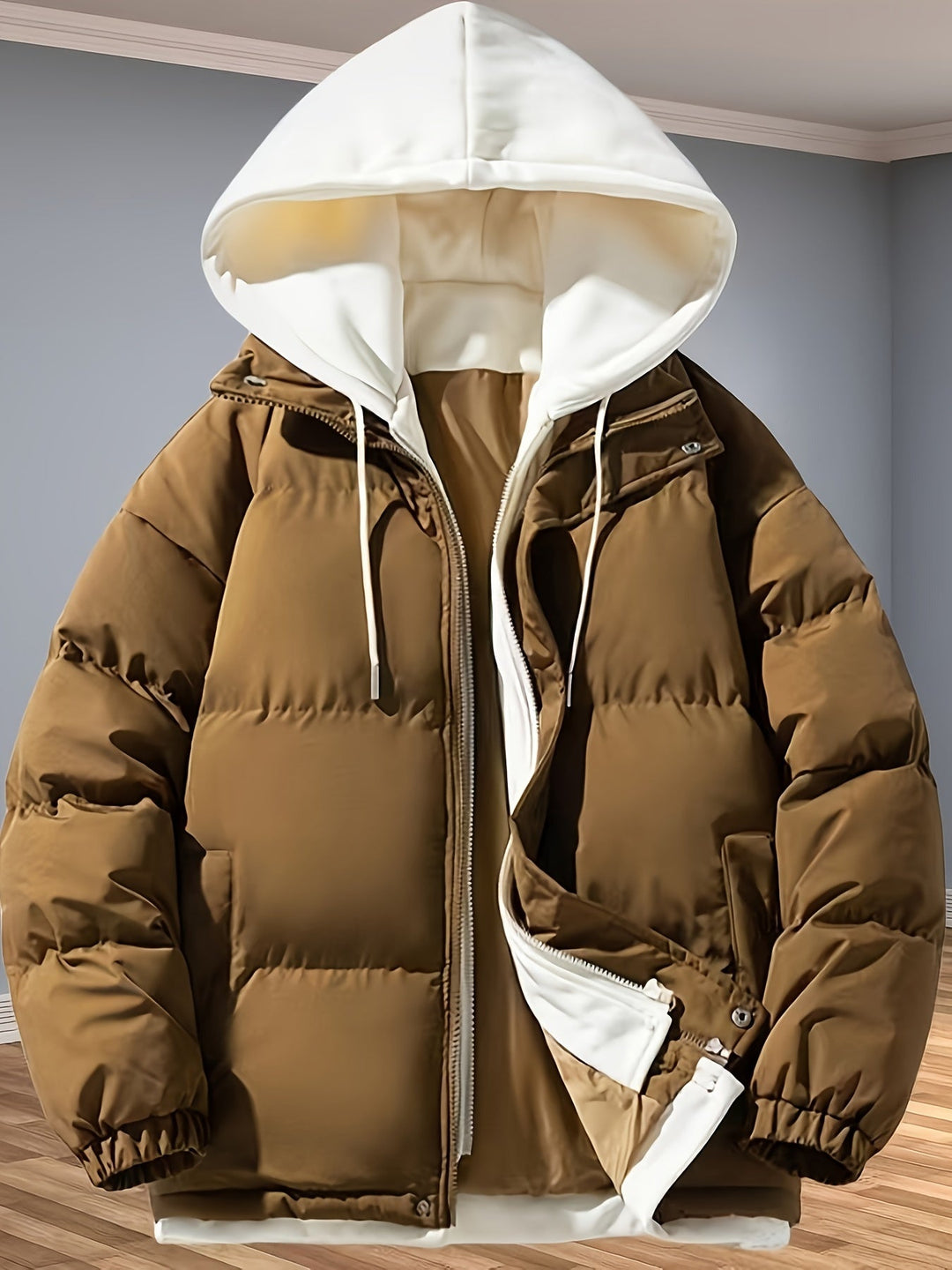 Veste d'hiver chaude épaissie mi-longue à fermeture éclair pour hommes | Parfaite pour les activités de plein air