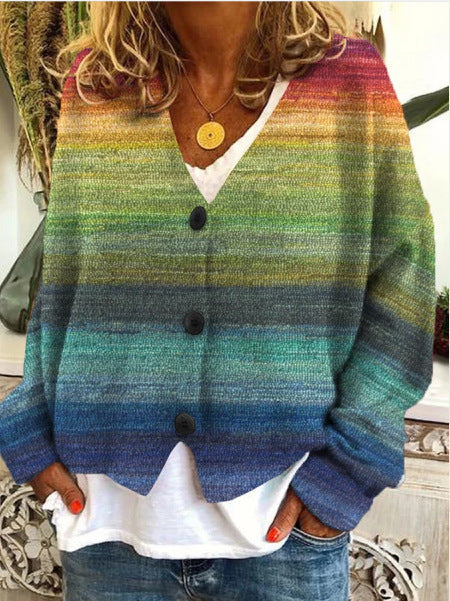 Cardigan en maille avec motif ondulé et patte de boutonnage – style bohème pour looks décontractés