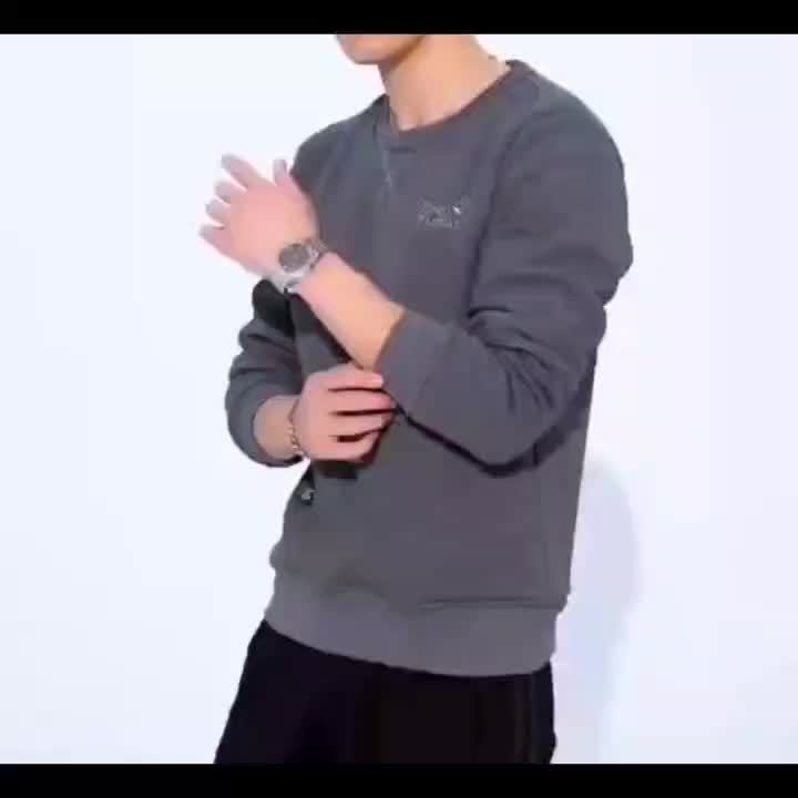 Lässiger einfarbiger Baumwolle Sweatshirt für Männer | Perfekt für den Alltag