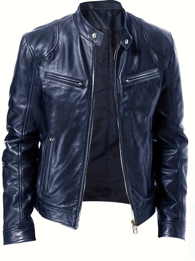 Elegante Lederjacke mit Taschen für Herren | Chic und Perfekt für den Alltag