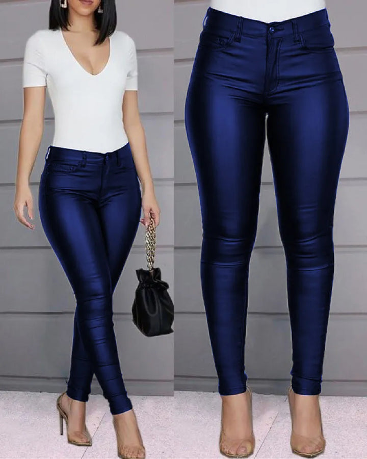 Valériane - Longues pantalons en cuir