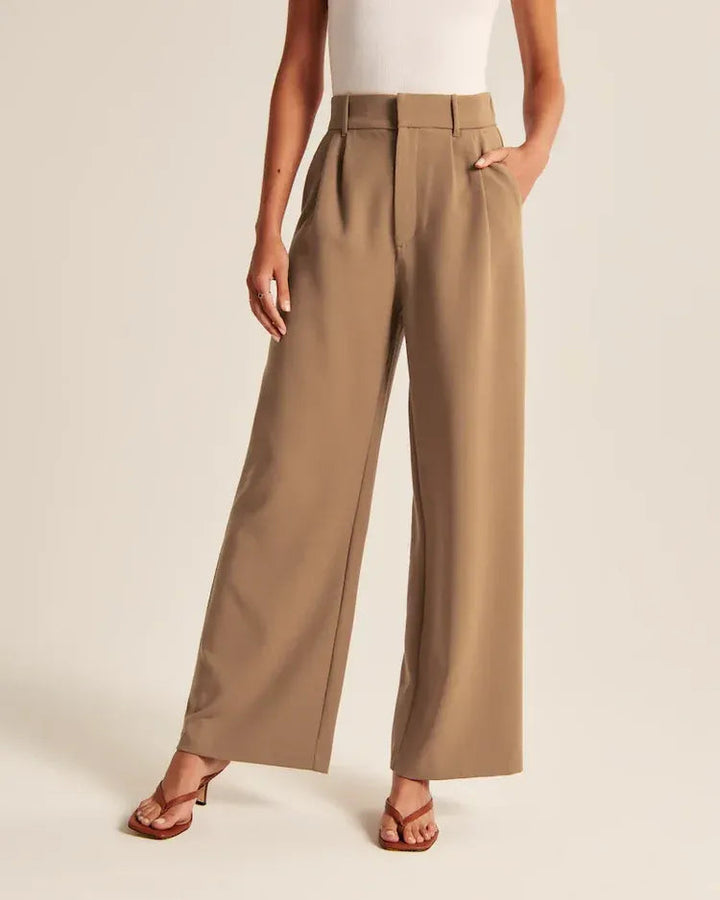 Cathrine - Pantalon palazzo taille haute et jambes larges