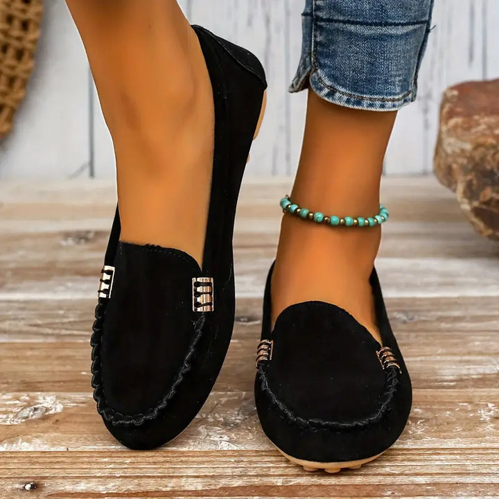 Mocassins confortables pour femmes – mocassins avec coutures décoratives et semelle souple