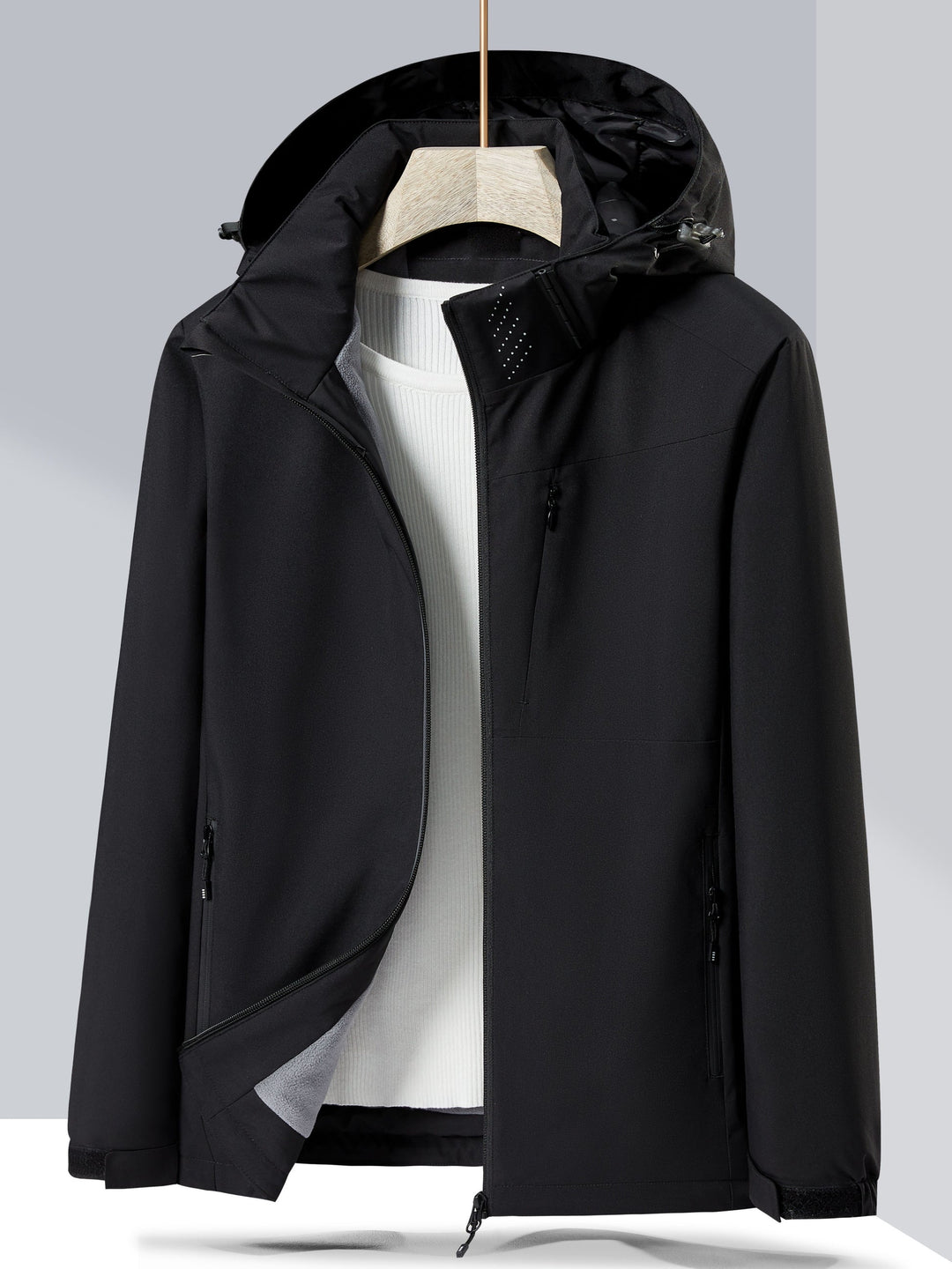 Giacca in pile invernale elegante e impermeabile con cappuccio per donna | Perfetta per attività all'aperto