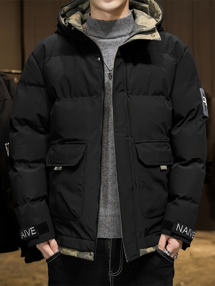 Veste d'hiver à capuche camouflage élégante pour hommes | Parfaite pour les activités de plein air