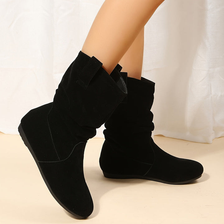 Lässige Vegane Leder-Stiefeletten mit Absatz und Wildleder-Optik für Damen | Ideal für Herbst/Winter