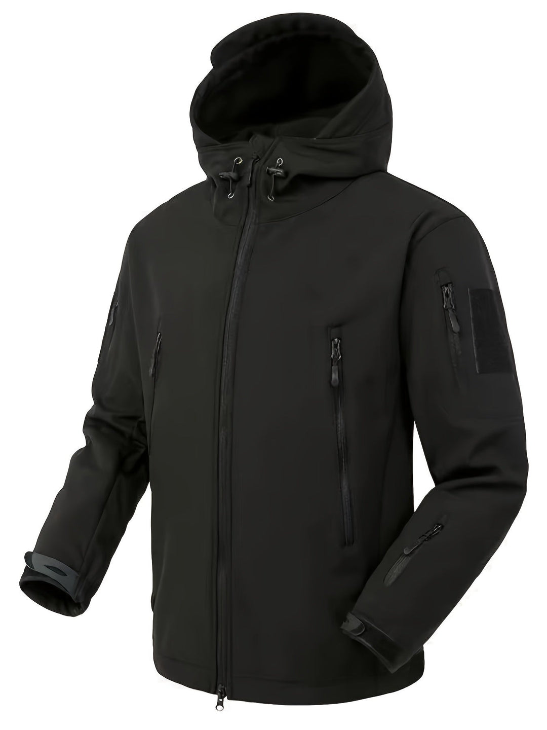 Veste de plein air tactique à capuche avec poches zippées sécurisées pour hommes | Parfait pour les activités de plein air