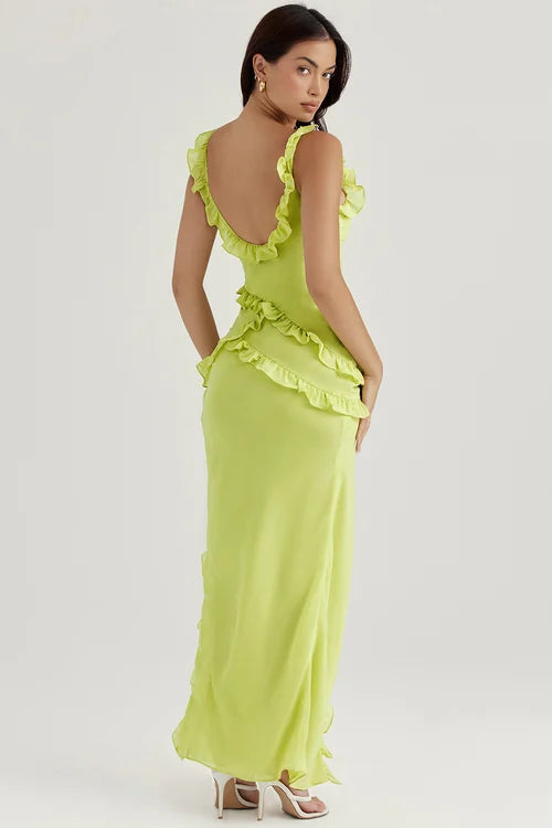 Ryloria - Robe longue - Élégante - Matière luxueuse - Idéale pour l'été pour dames