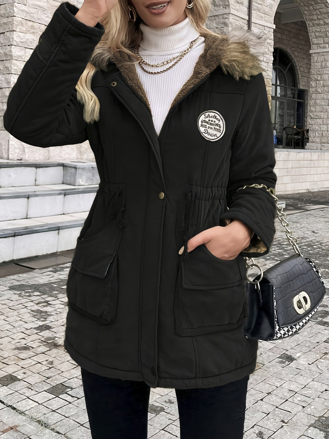 Elegancka zimowa kurtka parka z polaru z wegańskim futrem dla kobiet | Idealna na aktywności na świeżym powietrzu