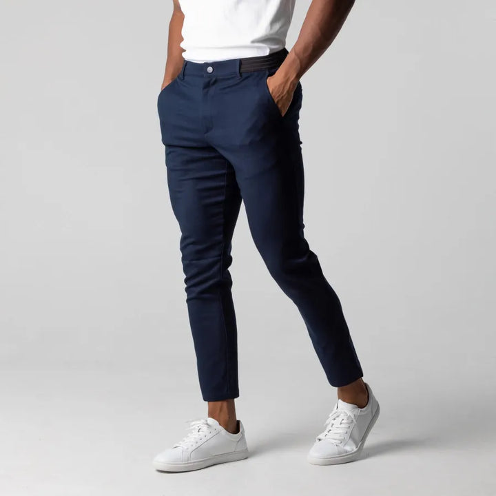 Pantalon chino homme slim fit – pantalon business stretch à jambe étroite pour loisirs et bureau