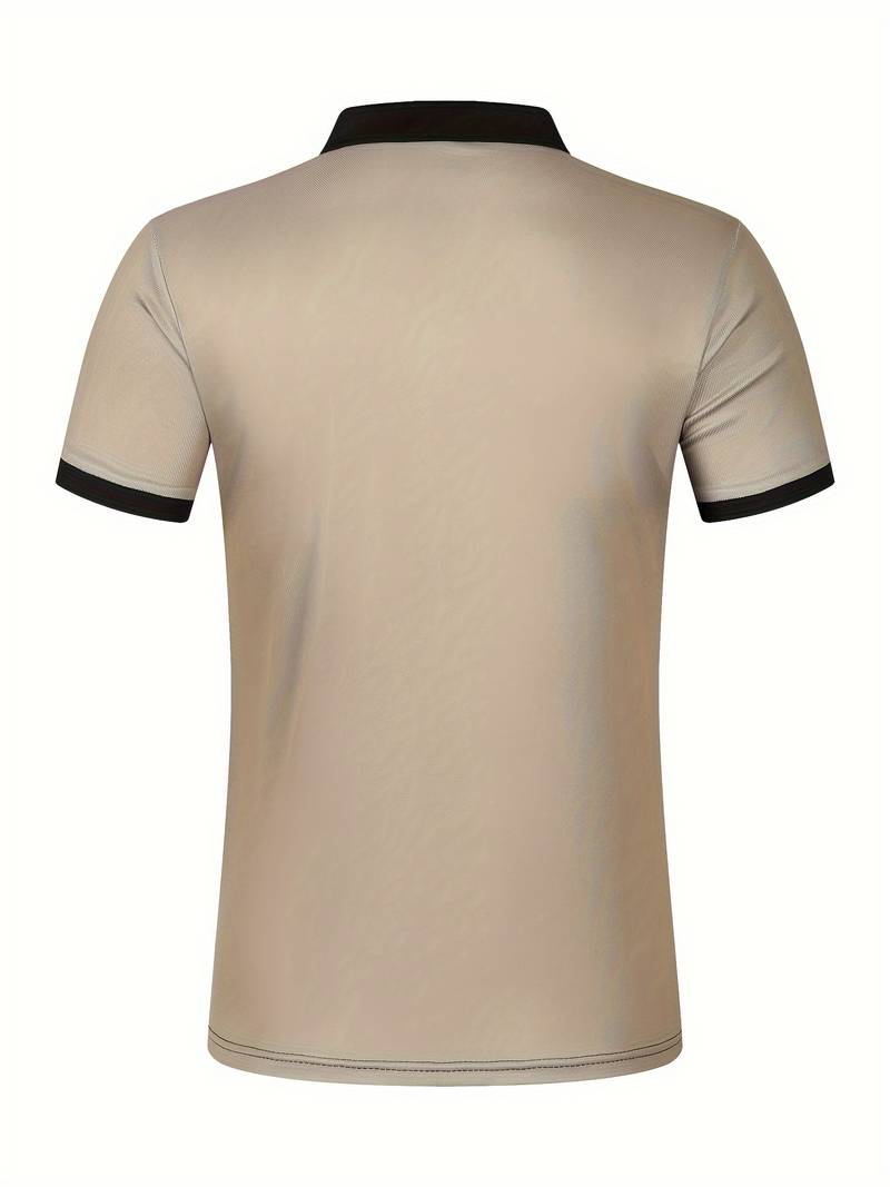 Polo homme à rayures – Chemise à manches courtes avec patte de boutonnage et col contrasté