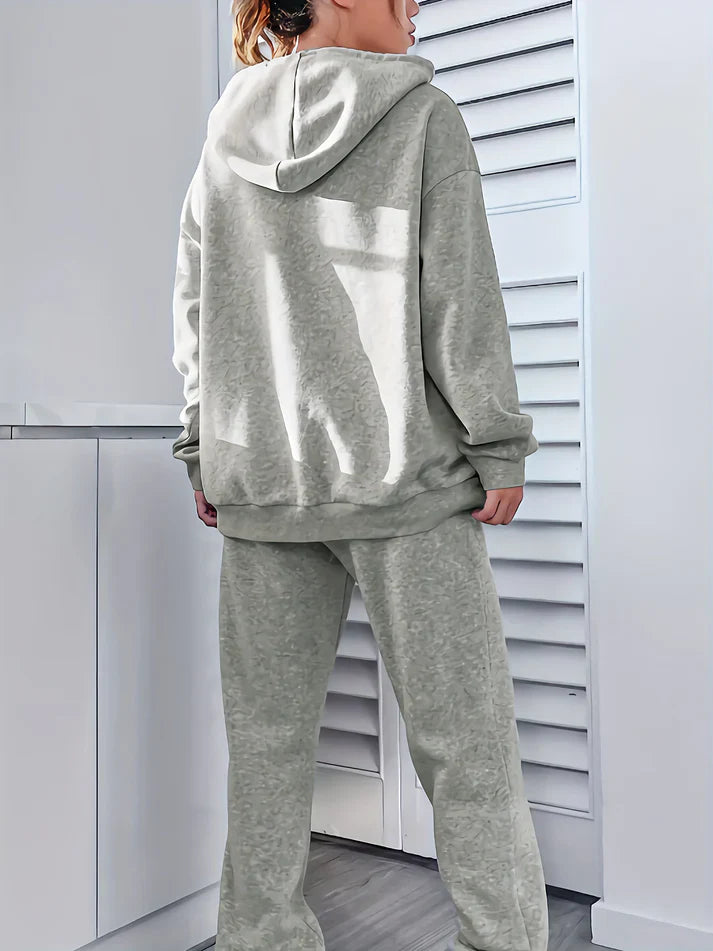 Sweat à capuche décontracté avec cordon de serrage & pantalon de jogging pour femmes | Idéal pour automne/hiver