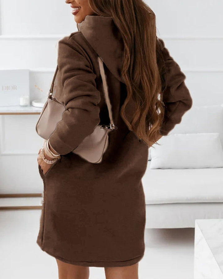 Eleganter Baumwoll-Zip Hoodie mit Kapuze und Reißverschluss für Damen | Perfekt für den Alltag