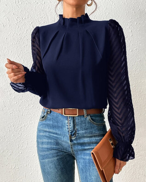 Felicity - Elegant top with ruffle sleeves for women