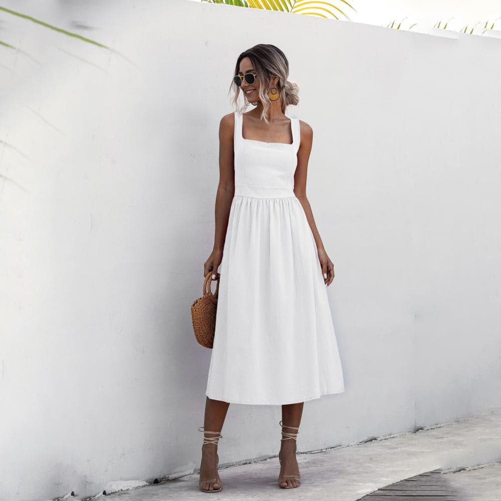 Robe midi sans manches – élégance aérée pour l'été