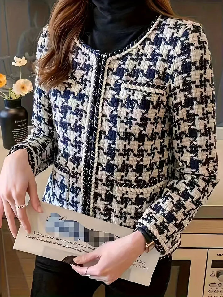 Brice - motivo pied de poule, giacca aperta, outfit casual a maniche lunghe