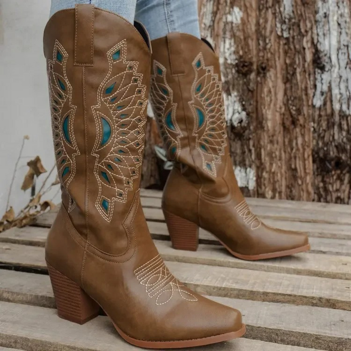 Grace - stilvolle bestickte Vintage-Stiefel