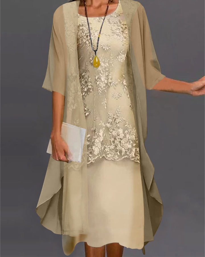 Élégante robe en chiffon en deux parties