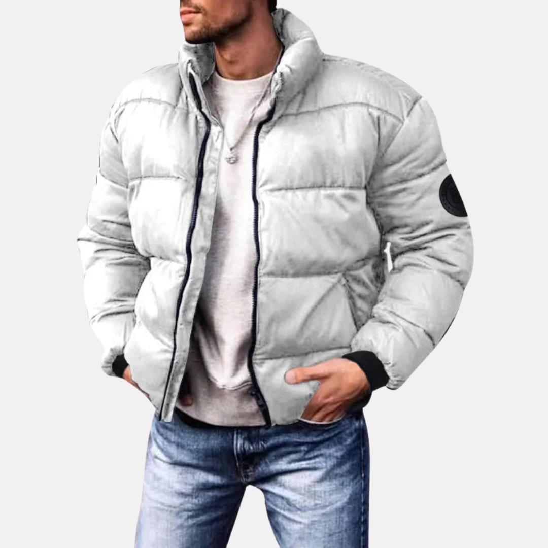 Veste matelassée d'hiver pour hommes – Veste de mi-saison doublée avec fermeture éclair et col montant