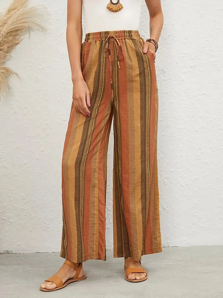 Chic Weite Streifenhose | Perfekt für den Alltag für Damen