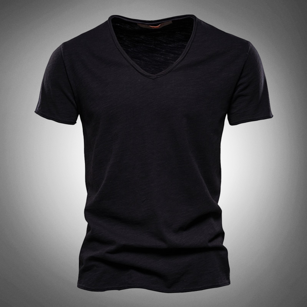 Basic Herren T-Shirt mit V-Ausschnitt – Slim Fit Shirt für Freizeit, Sommer & Streetstyle Looks