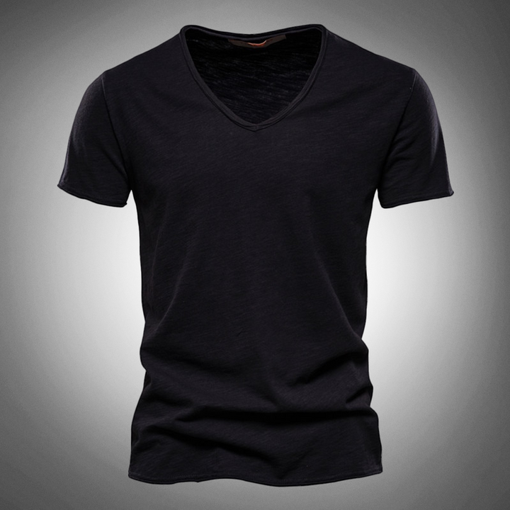 Basic Herren T-Shirt mit V-Ausschnitt – Slim Fit Shirt für Freizeit, Sommer & Streetstyle Looks