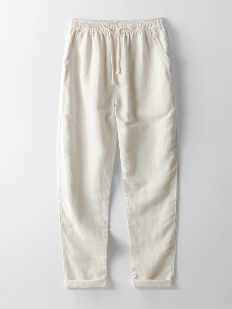Camicia a maniche corte e pantaloni di lino set estivo per uomo