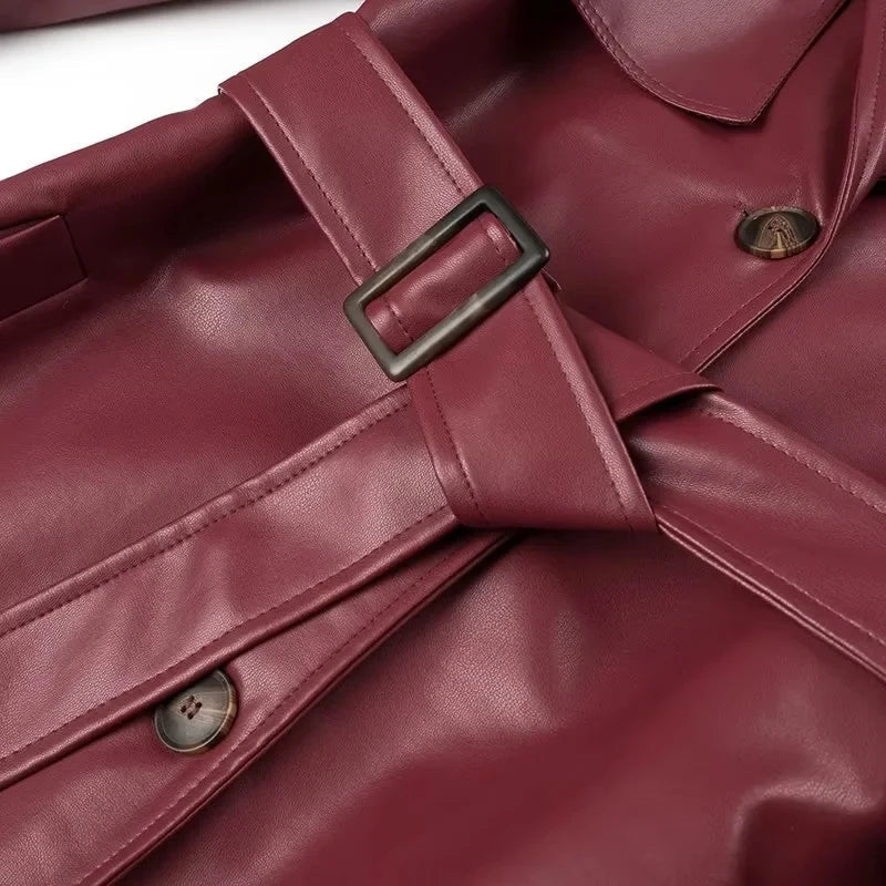 Harleigh - lange Retro-Jacke mit Gürtel