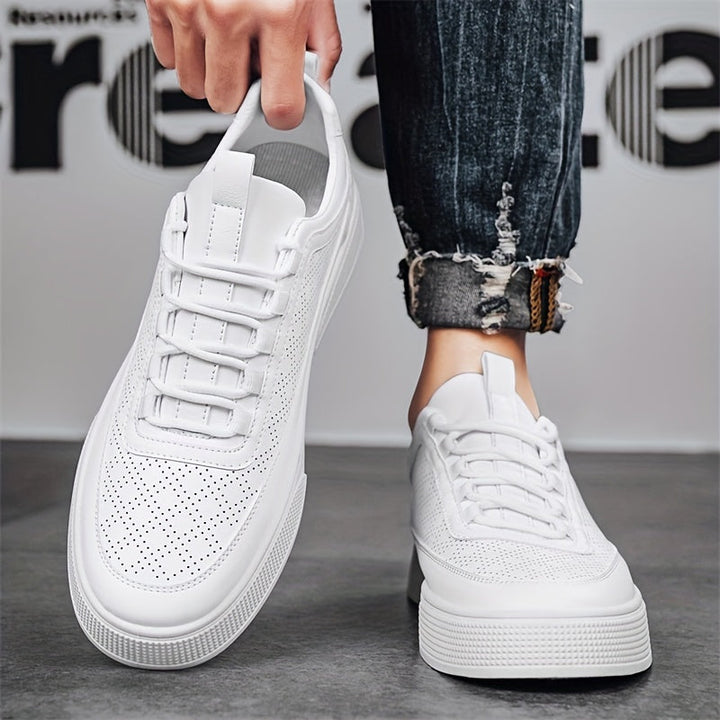 Baskets minimalistes pour hommes en blanc – Chaussures de loisirs confortables au look épuré