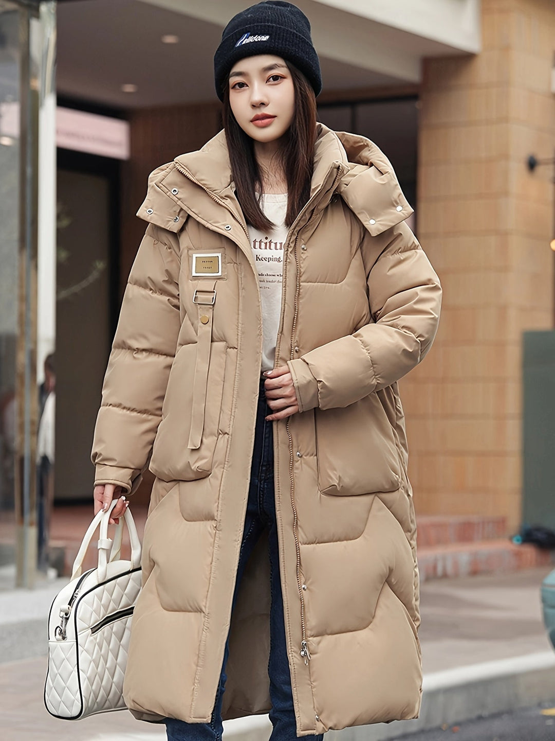 Stilvolle Warme Fleece Parka Winterjacke mit Kapuze für Frauen | Perfekt für Winteraktitäten