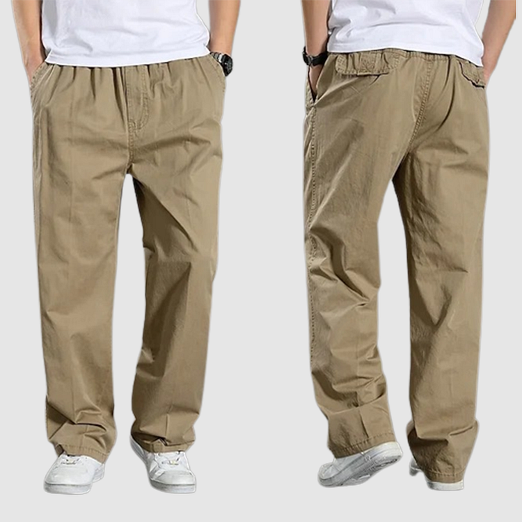 Conrad - Pantalon cargo homme droit à taille élastique