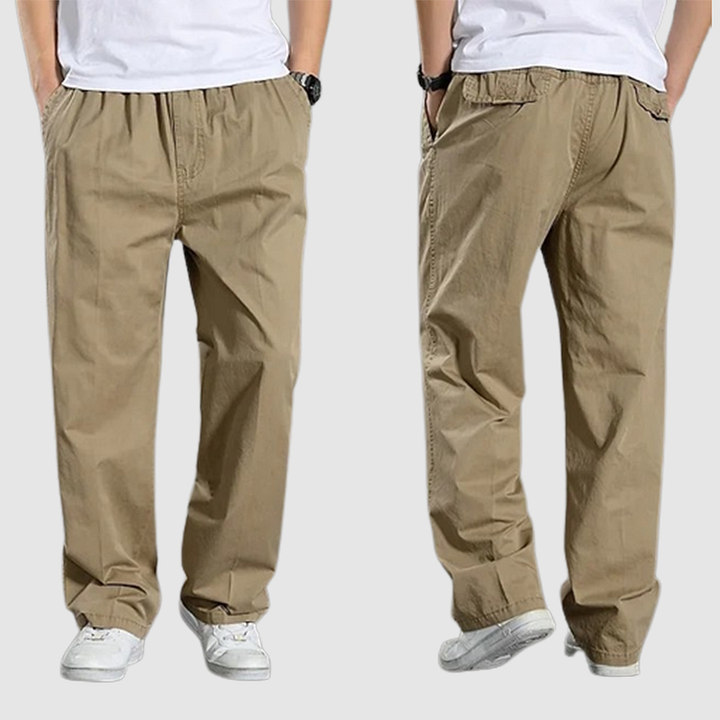 Conrad - Pantalon cargo homme droit à taille élastique