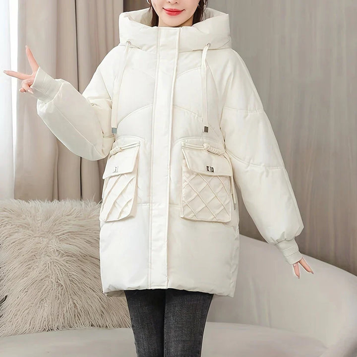 Giacca invernale imbottita di media lunghezza alla moda per donna | Perfetta per attività all'aperto