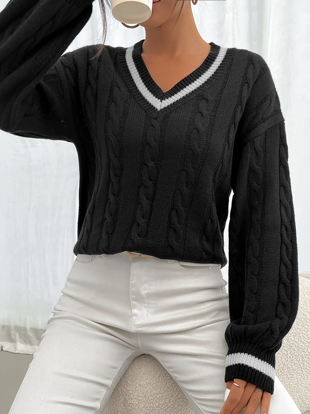 Carissa - pull en maille torsadée avec câble pour femmes