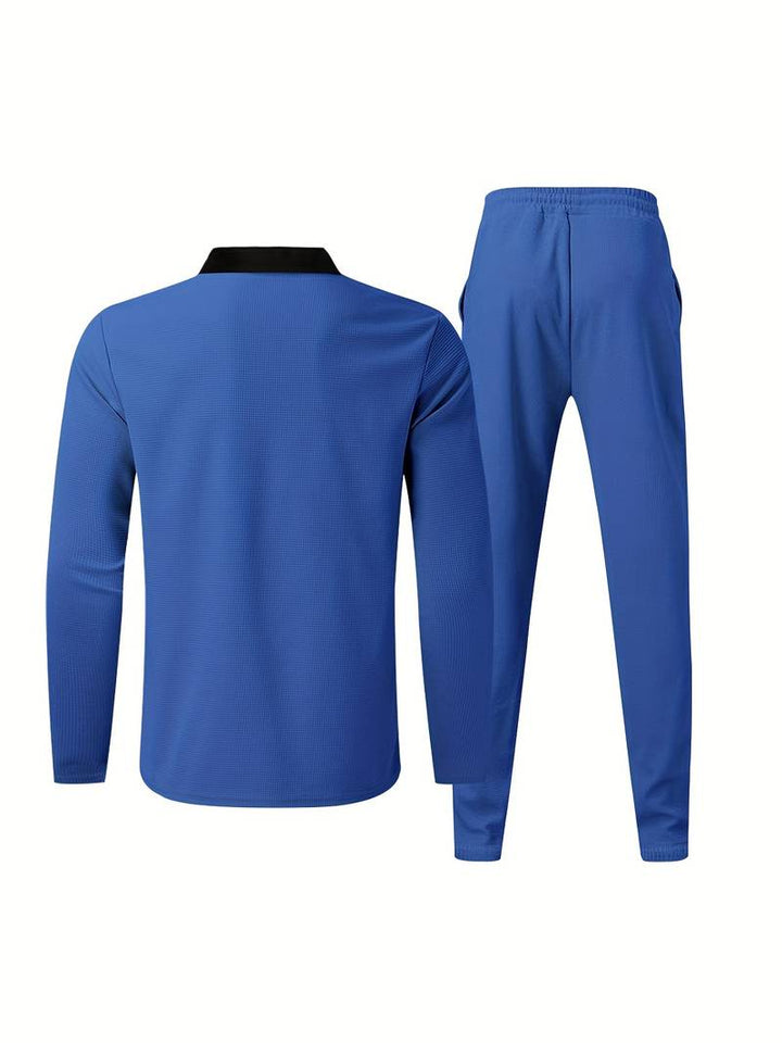 Ensemble pour homme en deux pièces – Ensemble de loisirs et survêtement d'entraînement à col montant à la mode