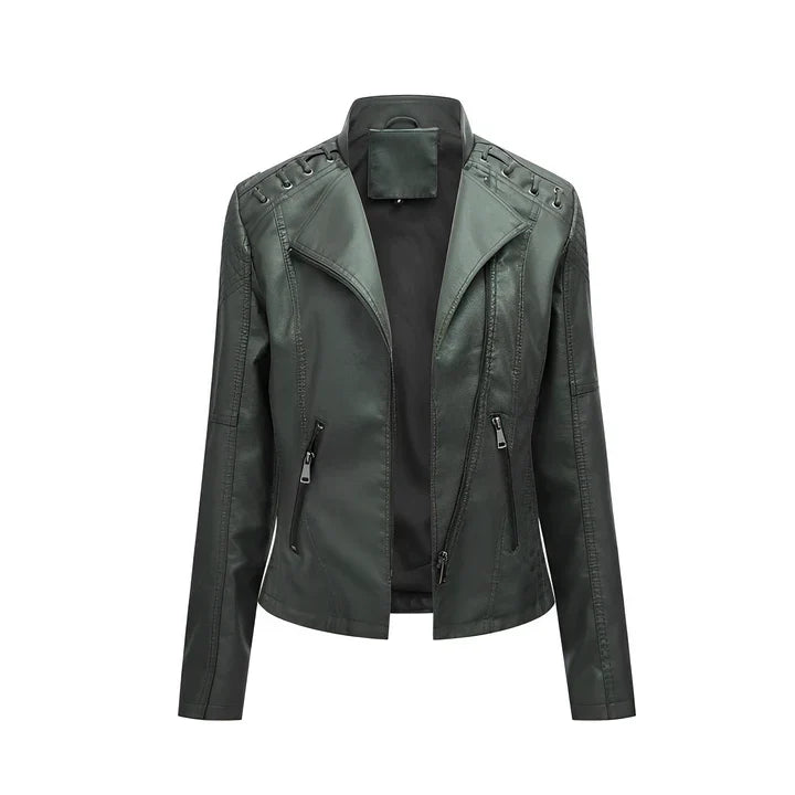 Arline - veste en cuir PU avec fermeture à glissière