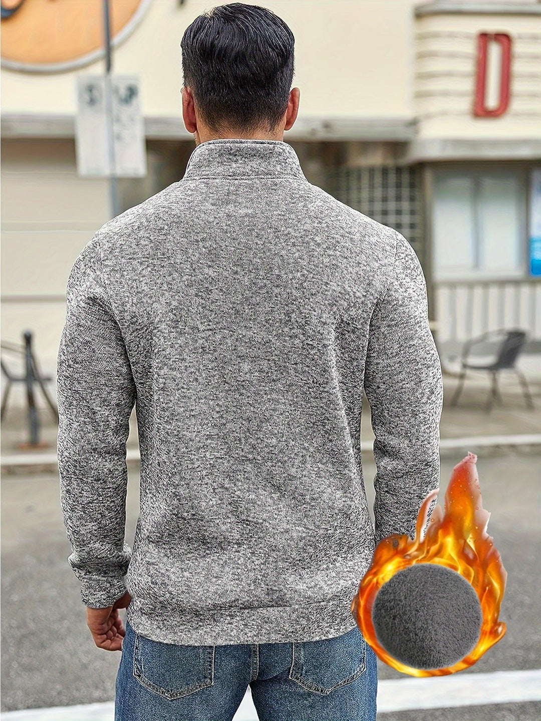 Elvis - Maglione casual con cerniera per uomo
